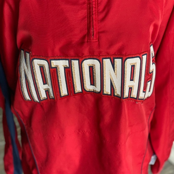 Vintage Majestic Washington Nationals 3/4 Zip Jacket - Picture 3 of 9